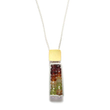 CXR12N-Bis - Double Cage Necklace with Small Stones and 18K Bimetal Top