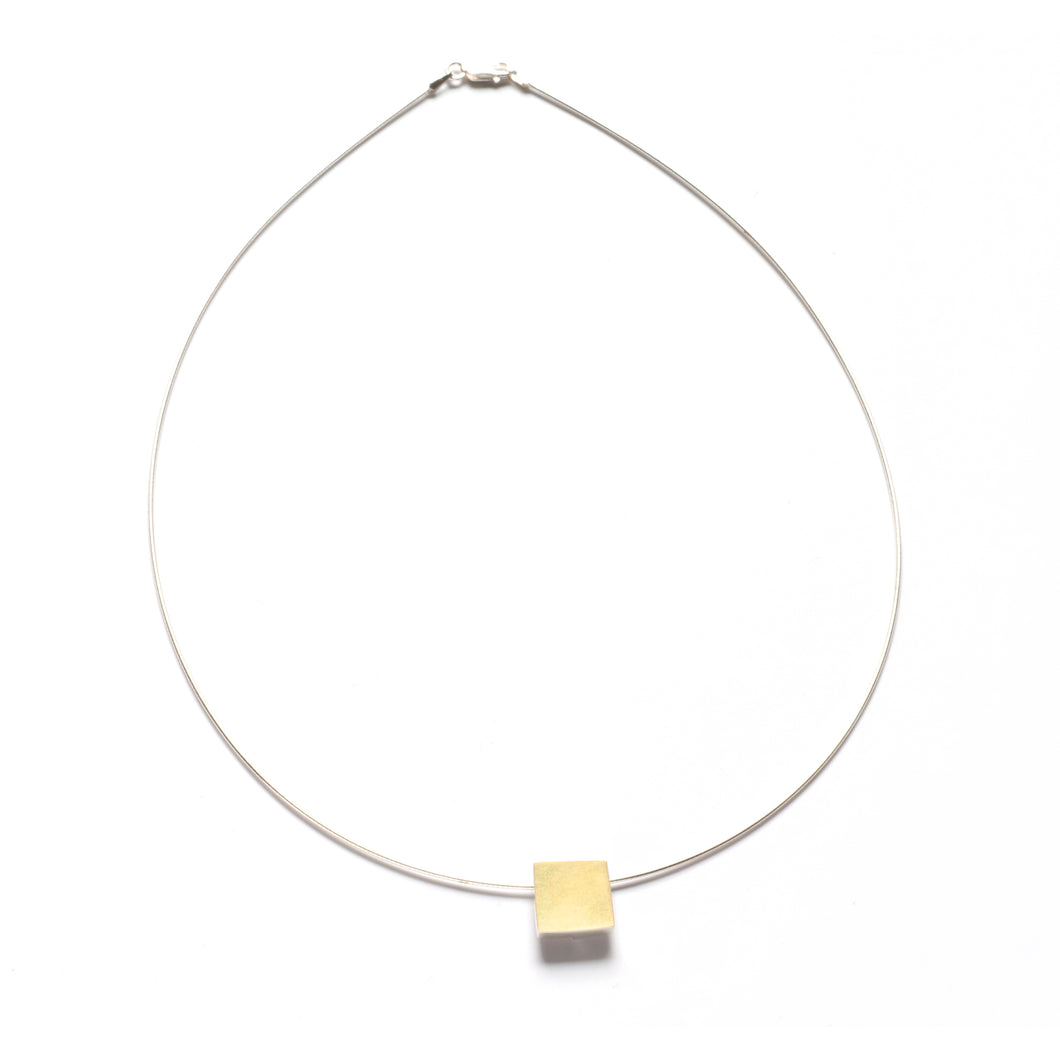 CX02N, Bimetal Square Necklace