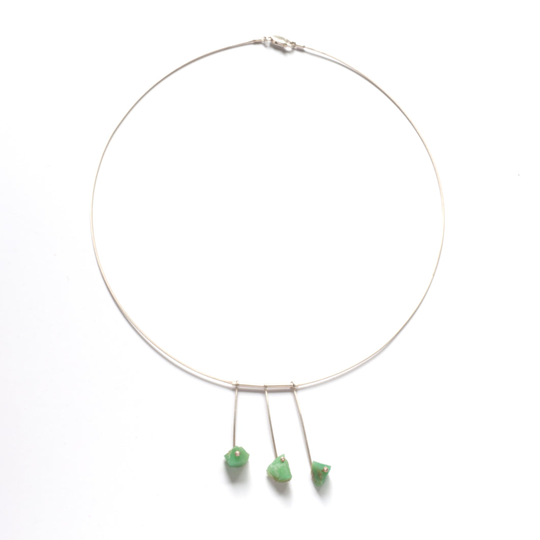 Three Chrysoprase Necklace
