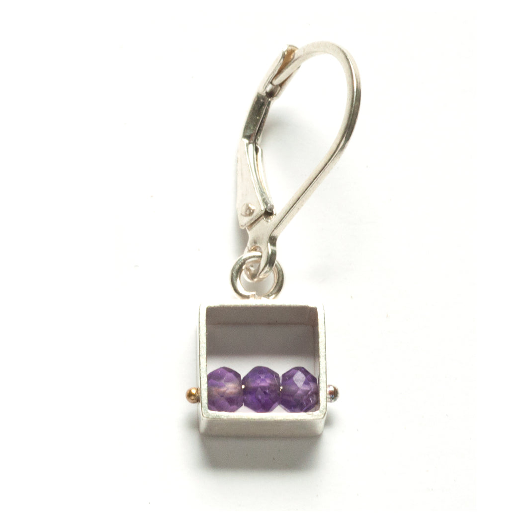 MJ03E - Mini Square Earrings, Leverbacks