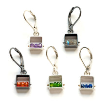 MJ03E - Mini Square Earrings, Leverbacks