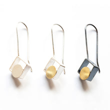 MJ11LE- SMALL Square Earrings, Diagonal with Dots