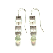 MP20E - Tumbling Mini Square Earrings with Teardrop Briolettes