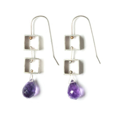 MP20E - Tumbling Mini Square Earrings with Teardrop Briolettes