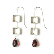 MP20E - Tumbling Mini Square Earrings with Teardrop Briolettes