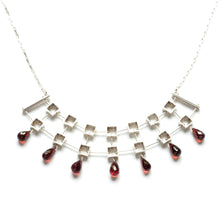 MP47N - Multi square Necklace with Teardrop stones