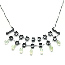 MP47N - Multi square Necklace with Teardrop stones