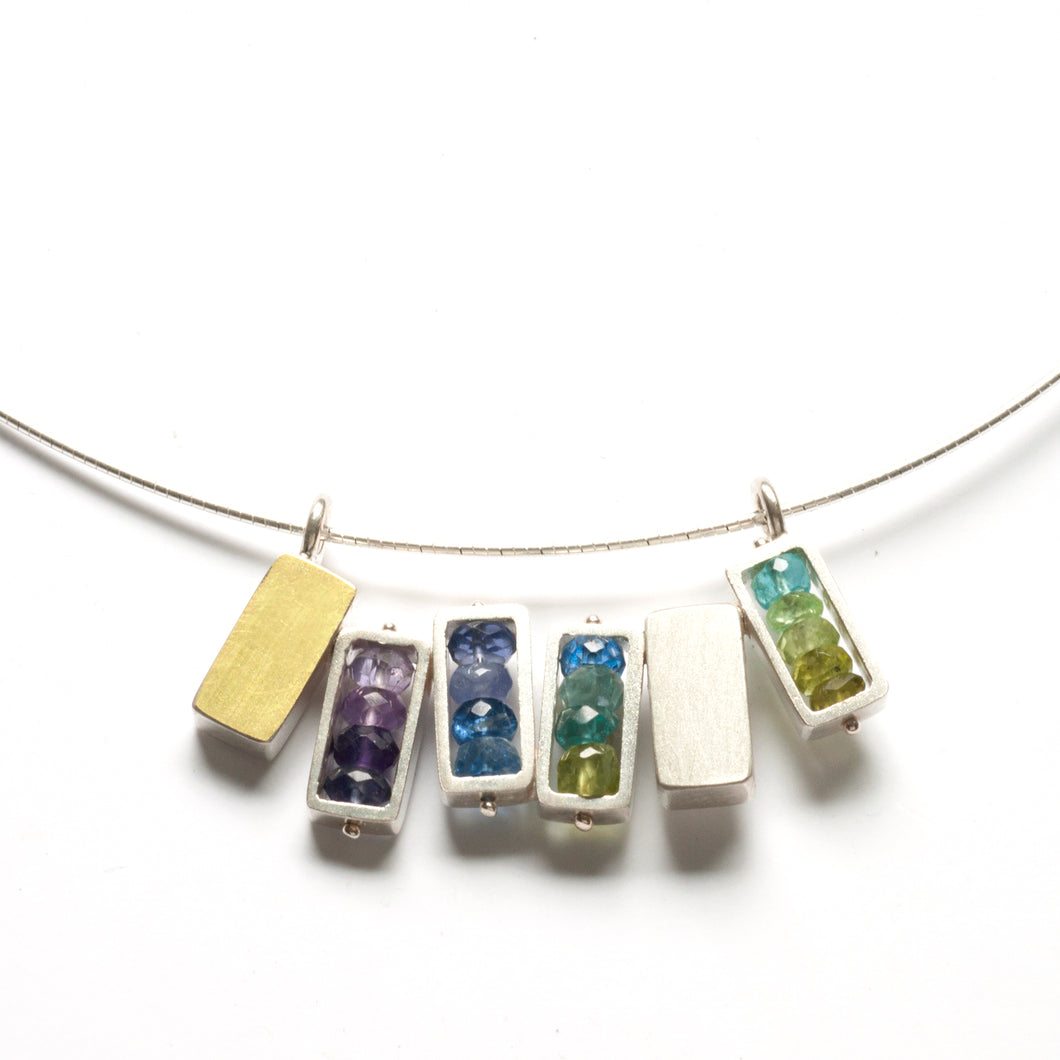 RJ06N - Six Rectangles Necklace - Horizontal