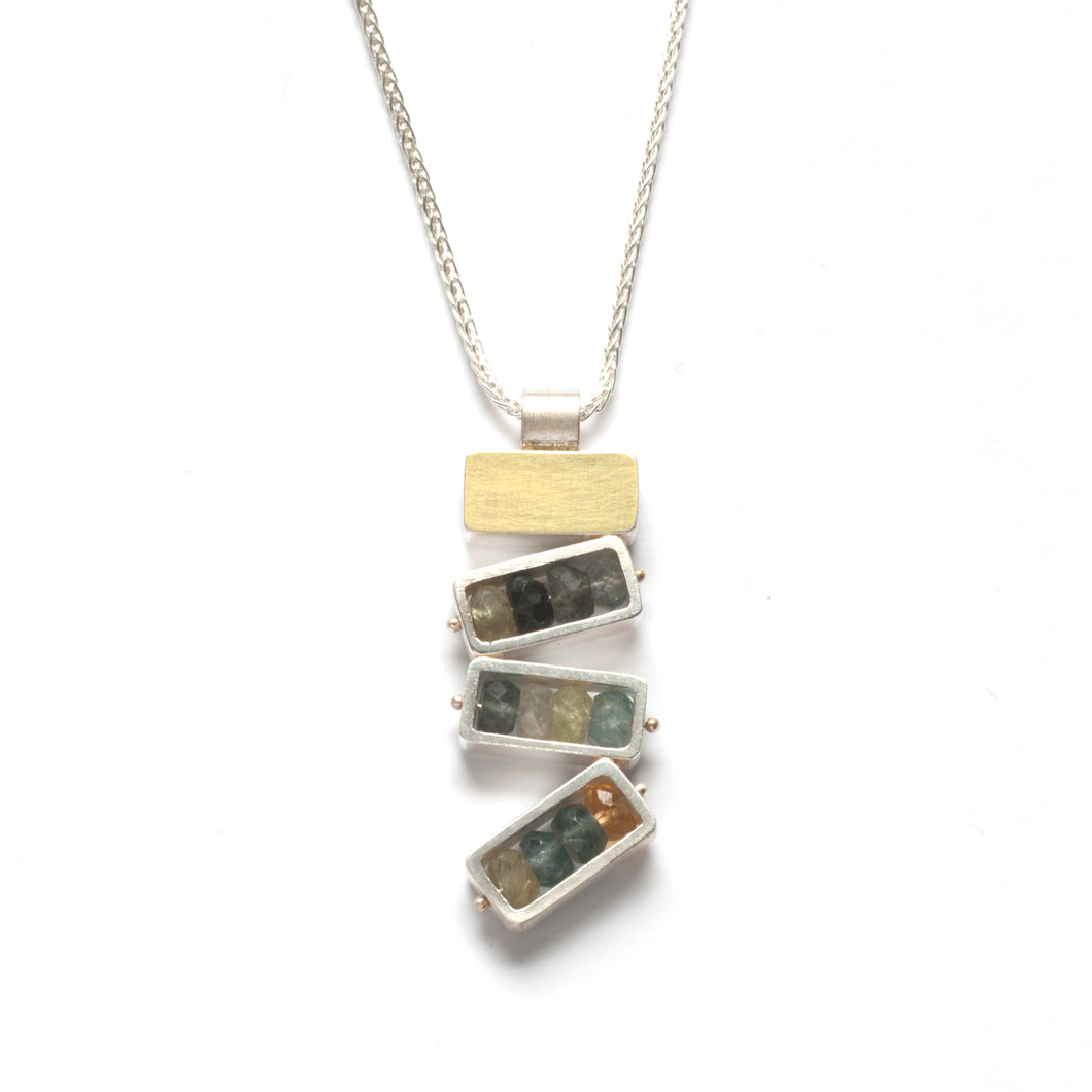 RJ24N - Four Rectangles Necklace - Vertical