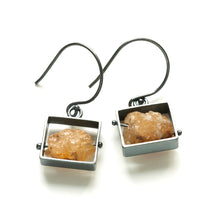SRJ11SE - Rectangle Earrings with Chunky stones, short dangle