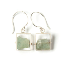 SRJ11SE - Rectangle Earrings with Chunky stones, short dangle