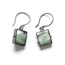 SRJ11SE - Rectangle Earrings with Chunky stones, short dangle