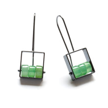 SRJ12SE, SRJ12LE - Rectangle Earrings with Multiple Beads