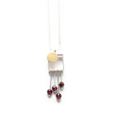 SRJ33N Rectangle Necklace with Dot and Fringe
