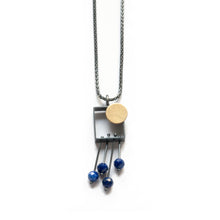SRJ33N Rectangle Necklace with Dot and Fringe