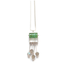 SRJ35N - Rectangle Necklace with top stone(s) and a fringe