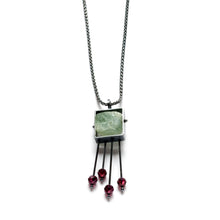 SRJ35N - Rectangle Necklace with top stone(s) and a fringe