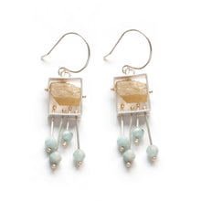 SRJ35SE - Rectangle Earrings with top stone(s) and a fringe