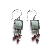 SRJ35SE - Rectangle Earrings with top stone(s) and a fringe