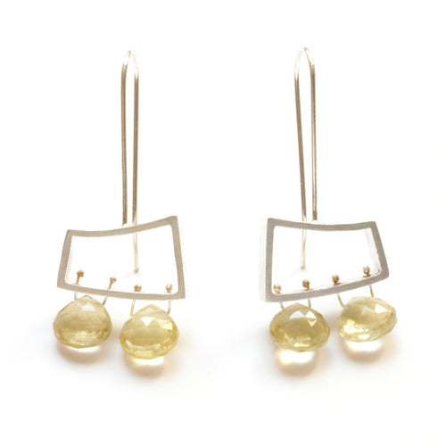 VSJ04LE - Short Wedge Earrings, Horizontal with Briolettes