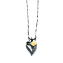 HB04N Mini Heart Necklace with 18k Bimetal dot