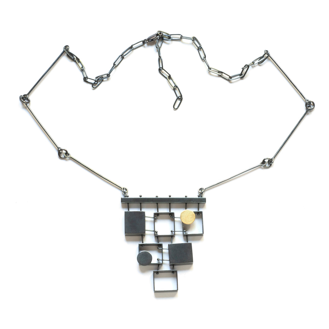 SR72N - Stacked Multi Rectangles Necklace