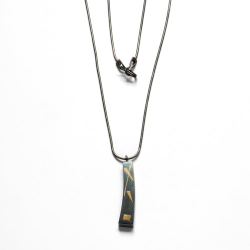 Black and Gold Wedge Necklace