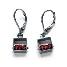 MJ03E - Mini Square Earrings, Leverbacks