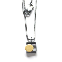 MJ10N - Square Necklace with Gold Dot or Silver Dot