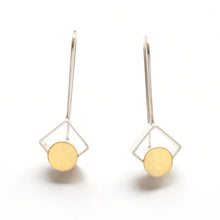 MJ11LE- SMALL Square Earrings, Diagonal with Dots