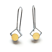 MJ11LE- SMALL Square Earrings, Diagonal with Dots