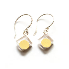 MJ11SE- SMALL Square Earrings, Diagonal with Dots