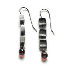 MP13E - Tumbling Mini Square Earrings with Teardrop Briolettes