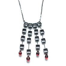MP16N - Tumbling Squares Necklace with teardrops