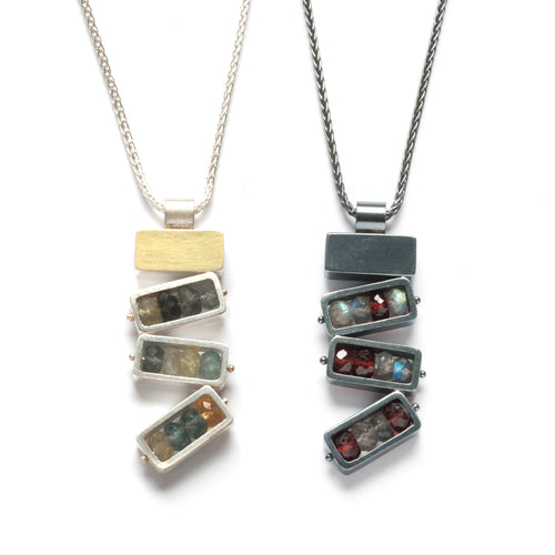 RJ24N - Four Rectangles Necklace - Vertical