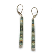 RS01E - Long Rectangle Earrings, Leverbacks