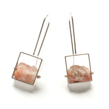 SRJ11LE - Rectangle Earrings with Chunky stones, French wire