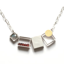 SRJ14N - Three Rectangles/One Square Necklace