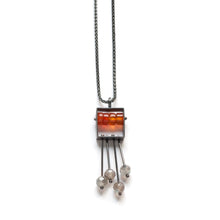 SRJ35N - Rectangle Necklace with top stone(s) and a fringe