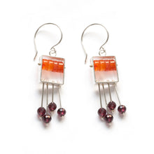 SRJ35SE - Rectangle Earrings with top stone(s) and a fringe