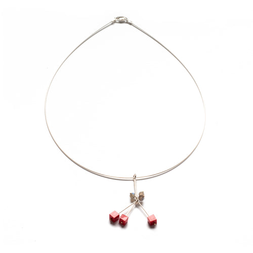 VX06N - Fireworks Necklace with Coral Cubes