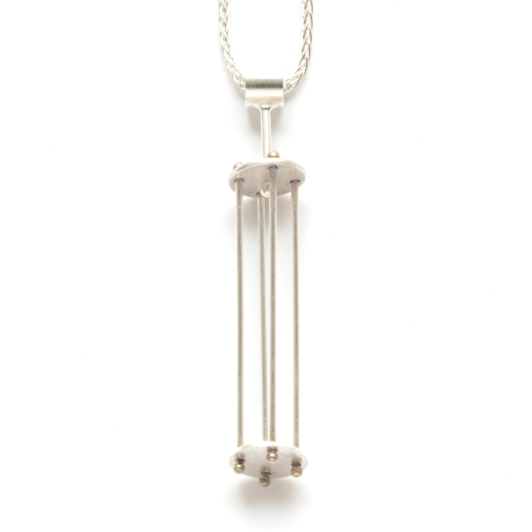YD04N - Vertical Round Cage Necklace